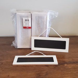 New - Set of 32 Hanging Chalkboard Name Plates 6.5"x2.5"